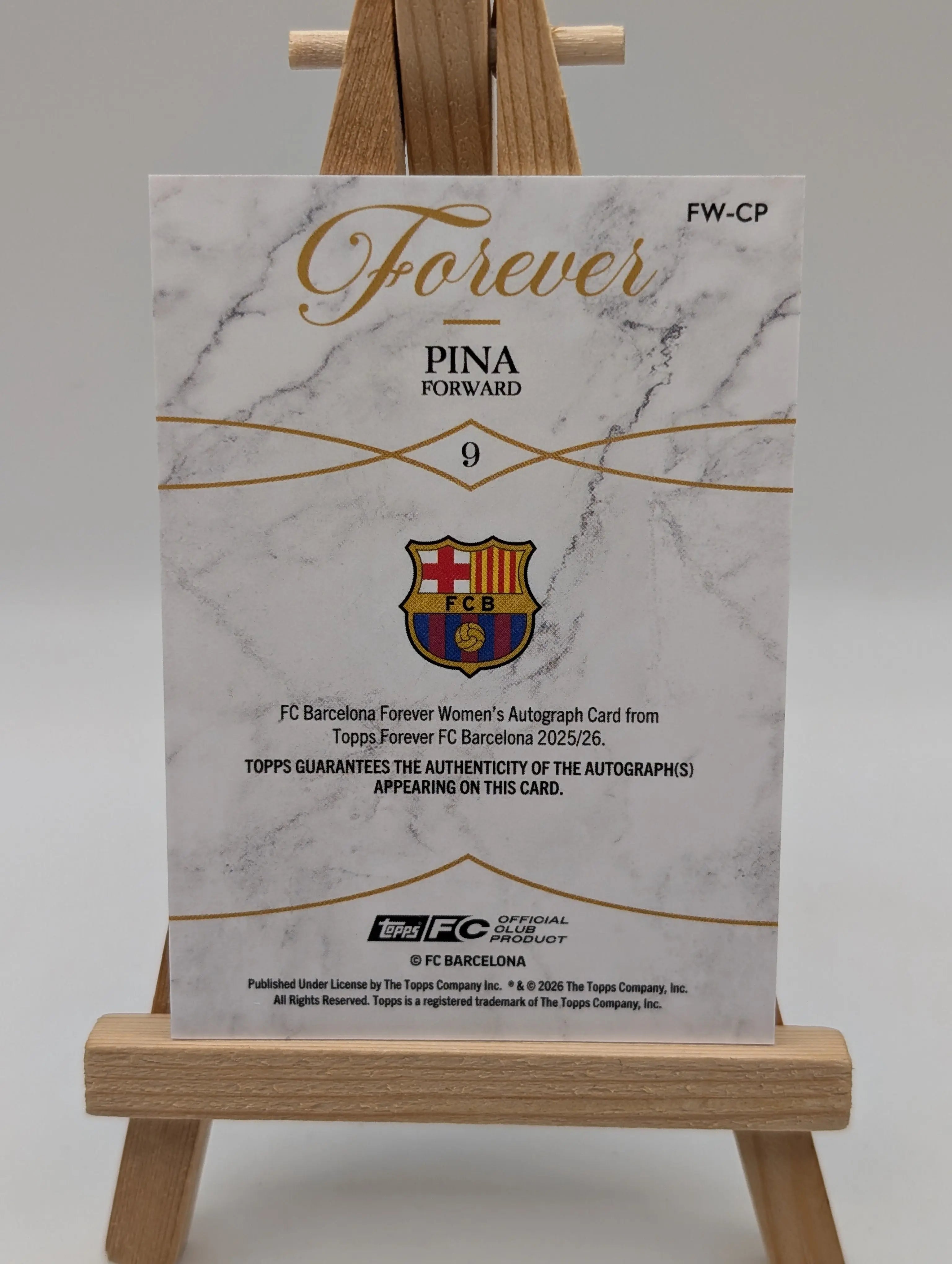 Topps Barcelona Forever Claudia Pina Auto /99 FRENLY BRICKS - Open 7 Days